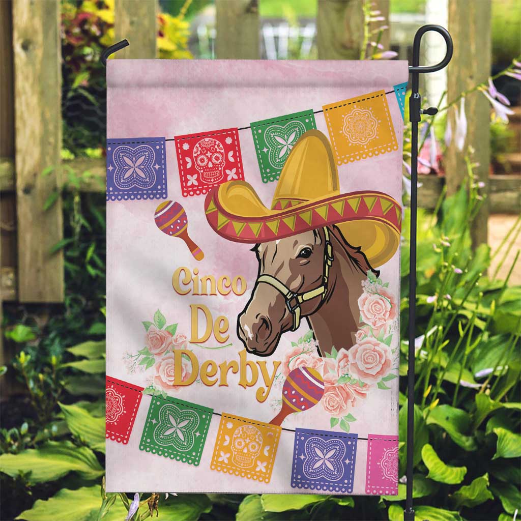 Cinco De Derby Garden Flag 2025 Sombrero Horse Racing