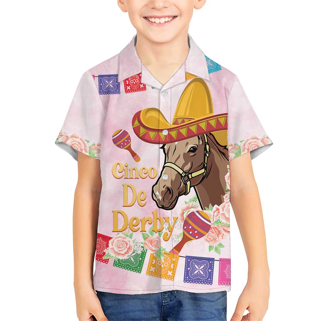 Cinco De Derby Kid Hawaiian Shirt 2025 Sombrero Horse Racing