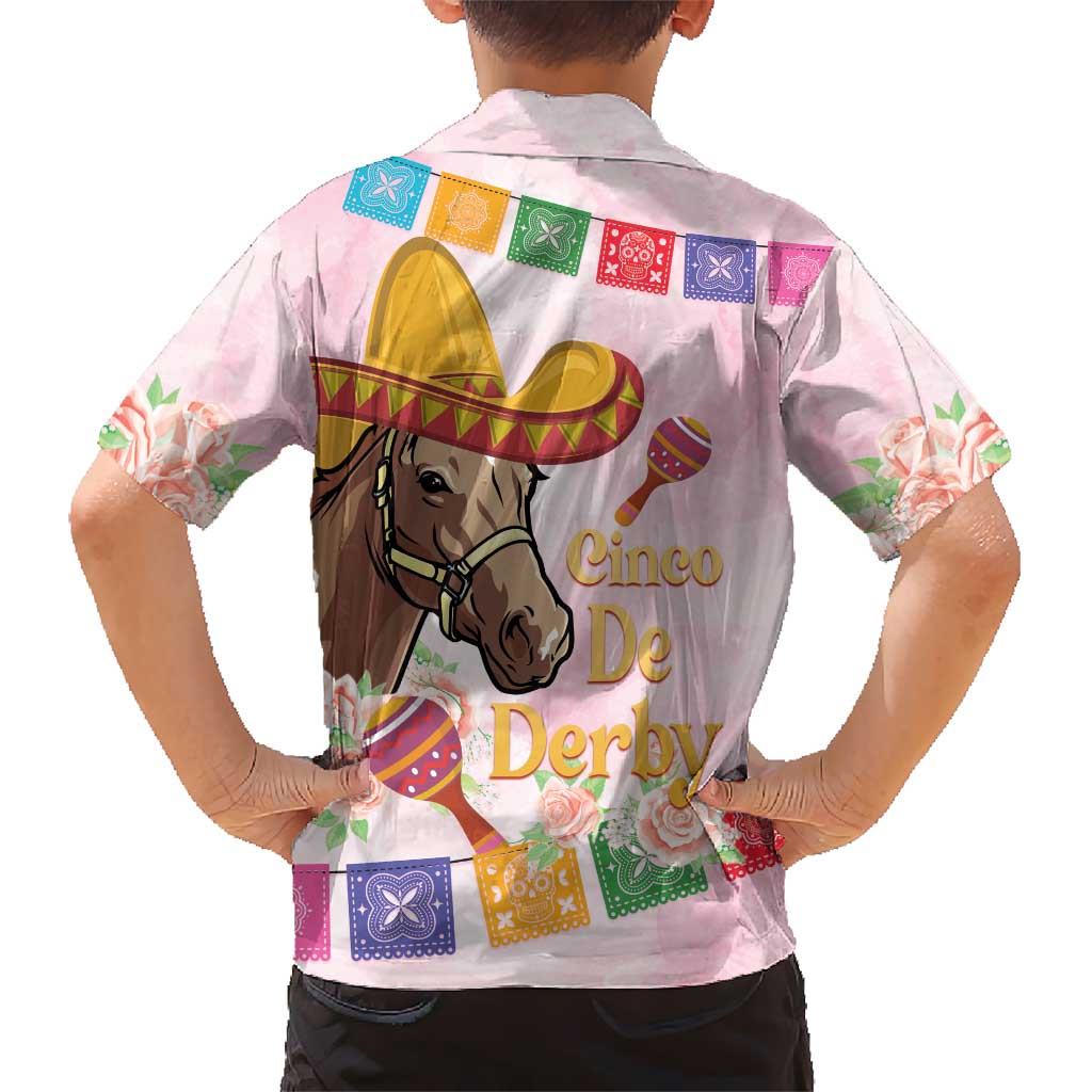 Cinco De Derby Kid Hawaiian Shirt 2025 Sombrero Horse Racing