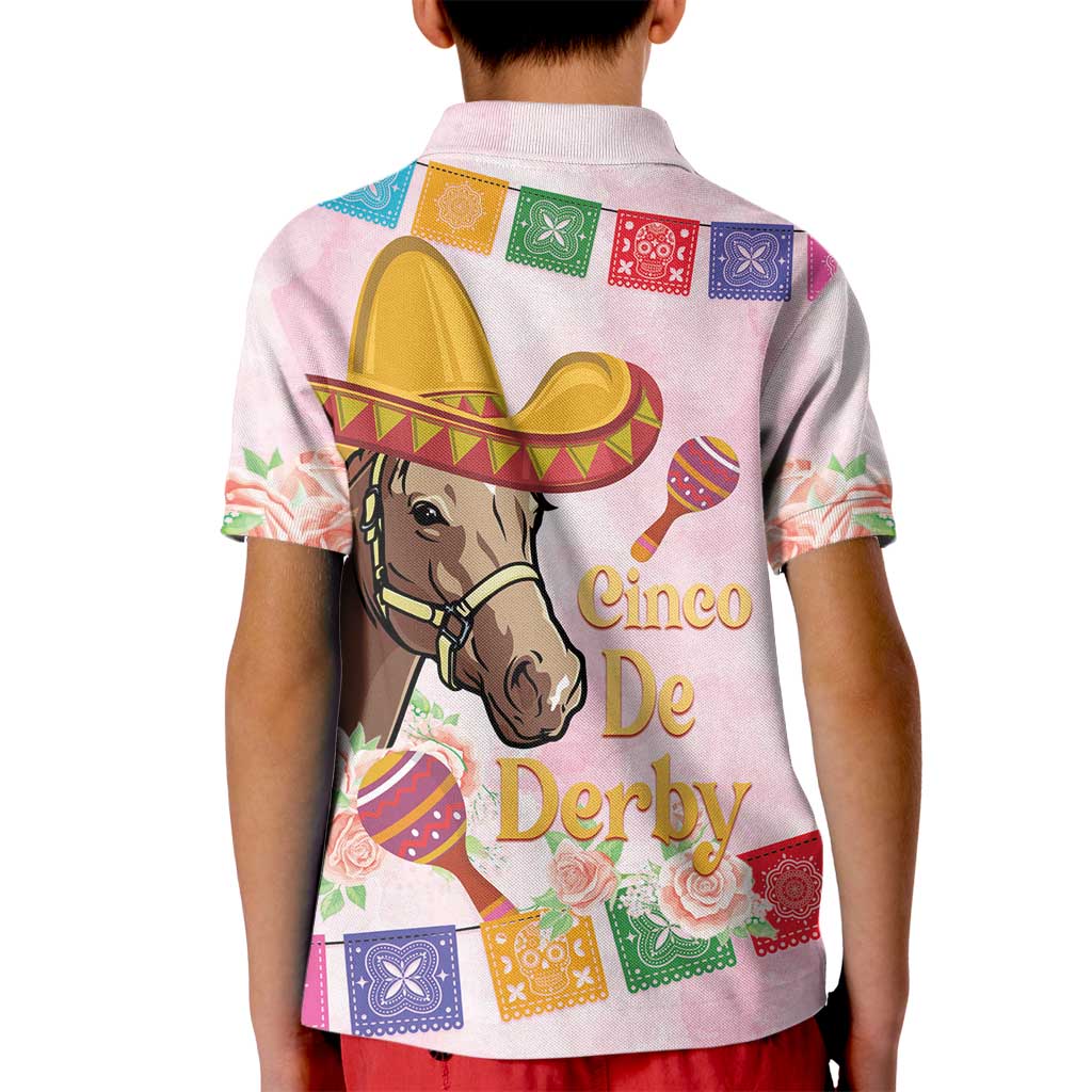 Cinco De Derby Kid Polo Shirt 2025 Sombrero Horse Racing