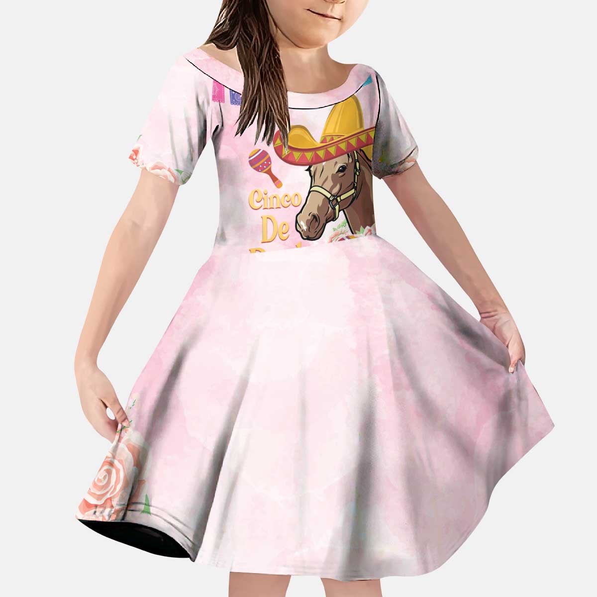 Cinco De Derby Kid Short Sleeve Dress 2025 Sombrero Horse Racing