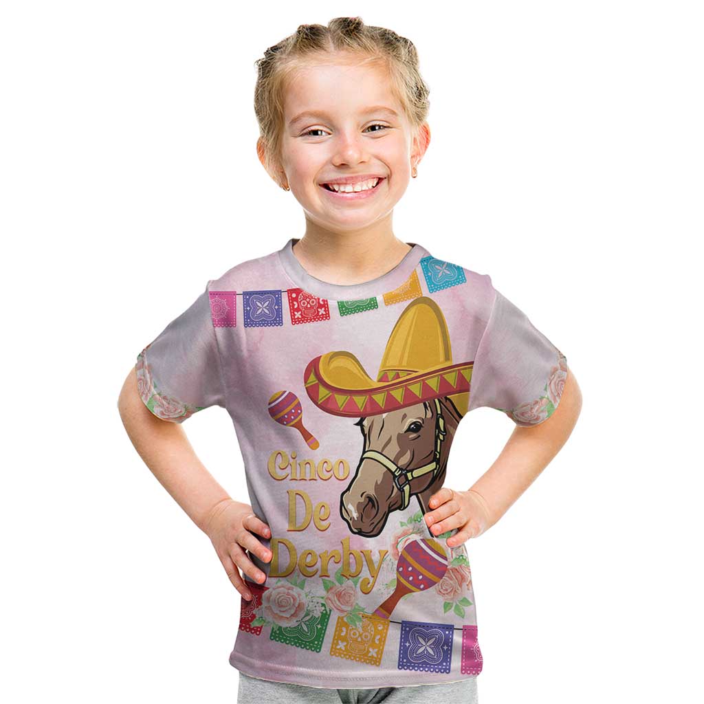 Cinco De Derby Kid T Shirt 2025 Sombrero Horse Racing
