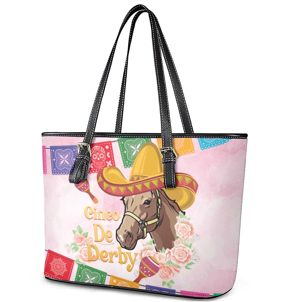 Cinco De Derby Leather Tote Bag 2025 Sombrero Horse Racing