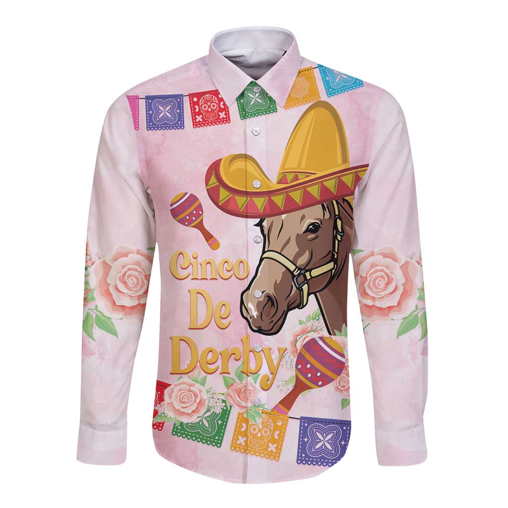 Cinco De Derby Long Sleeve Button Shirt 2025 Sombrero Horse Racing