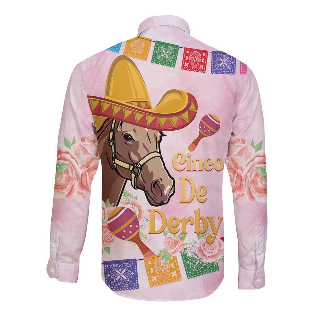 Cinco De Derby Long Sleeve Button Shirt 2025 Sombrero Horse Racing