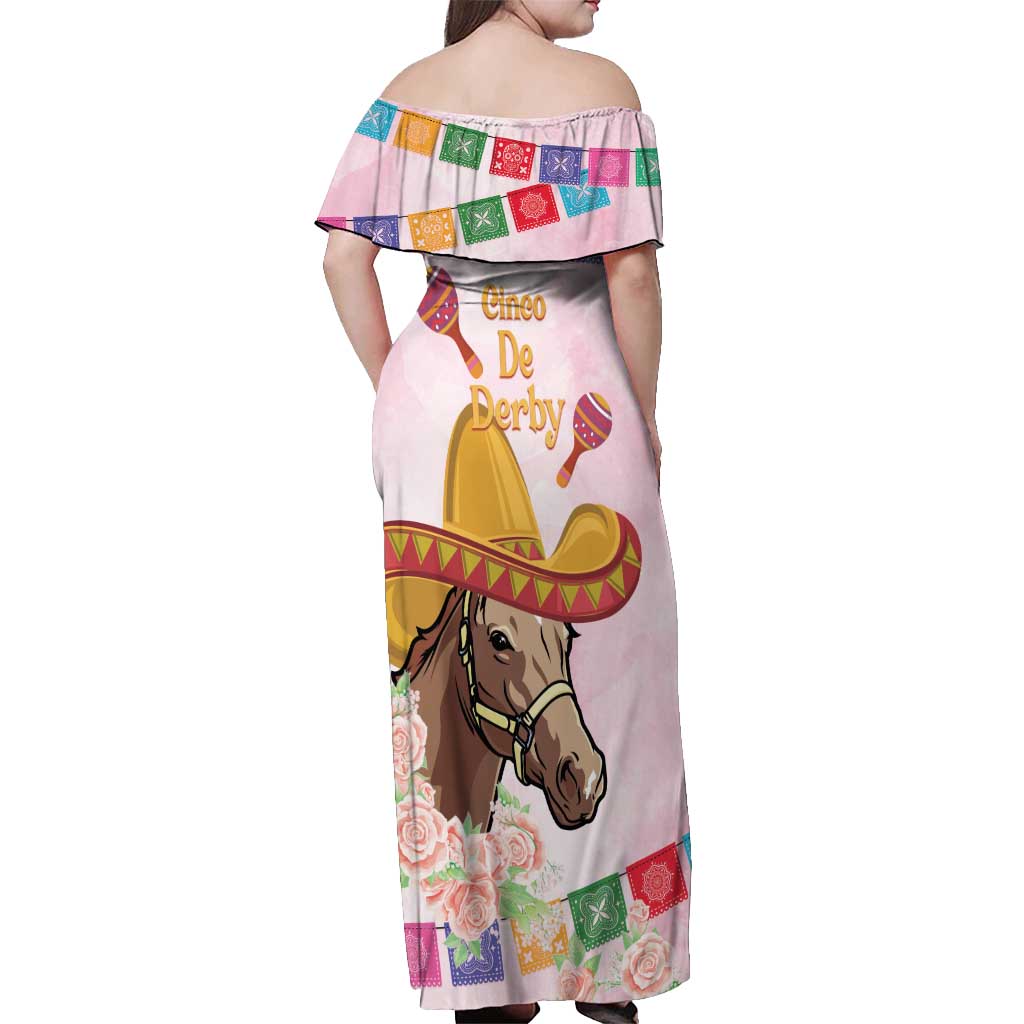 Cinco De Derby Off Shoulder Maxi Dress 2025 Sombrero Horse Racing