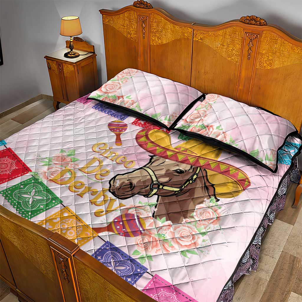 Cinco De Derby Quilt Bed Set 2025 Sombrero Horse Racing - Wonder Print Shop