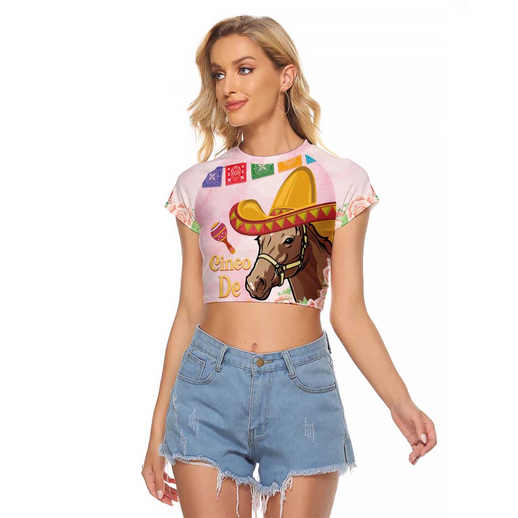 Cinco De Derby Raglan Cropped T Shirt 2025 Sombrero Horse Racing - Wonder Print Shop