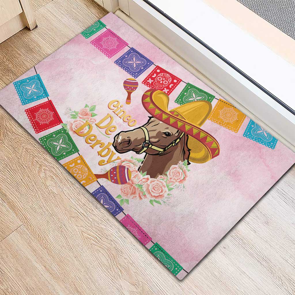 Cinco De Derby Rubber Doormat 2025 Sombrero Horse Racing - Wonder Print Shop