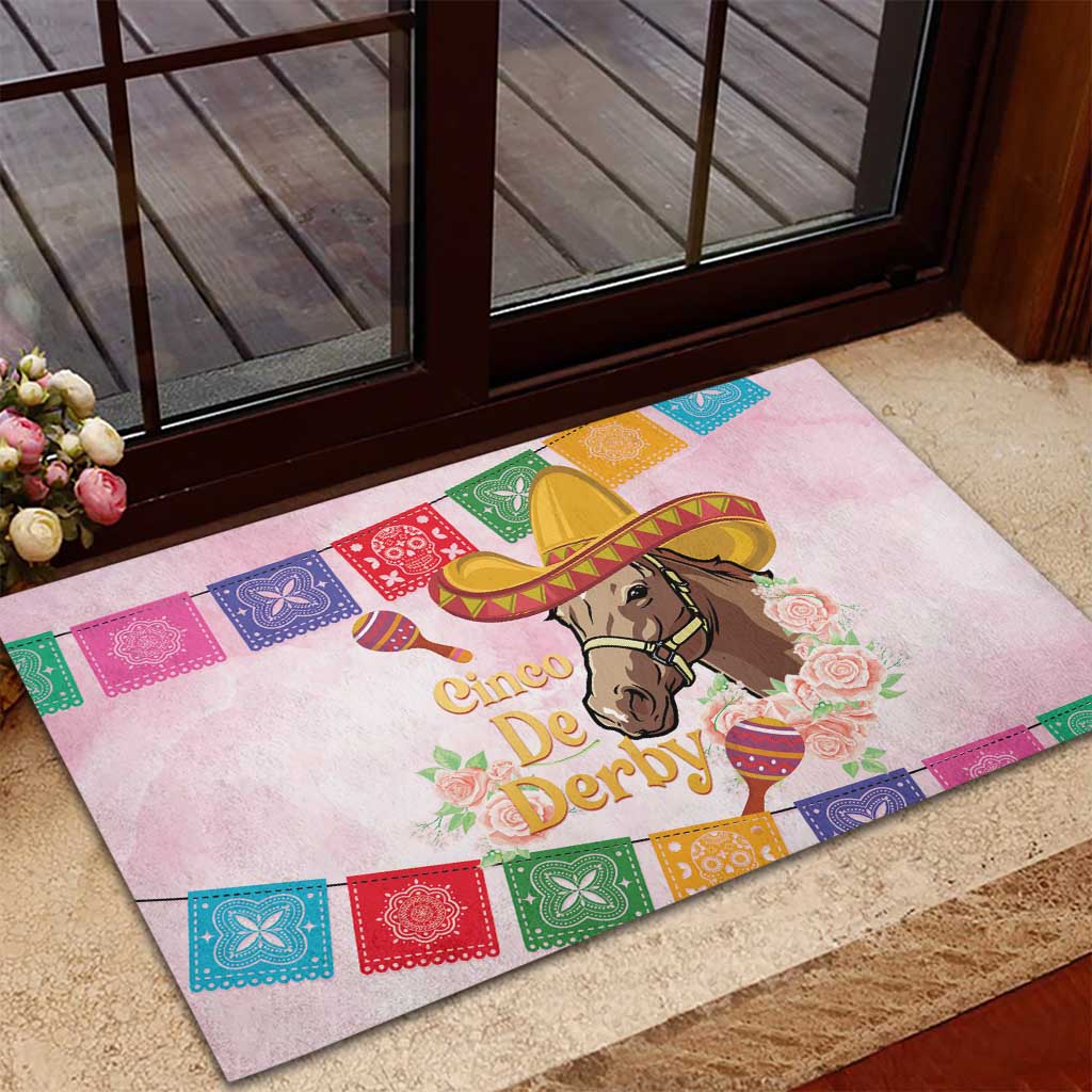 Cinco De Derby Rubber Doormat 2025 Sombrero Horse Racing - Wonder Print Shop