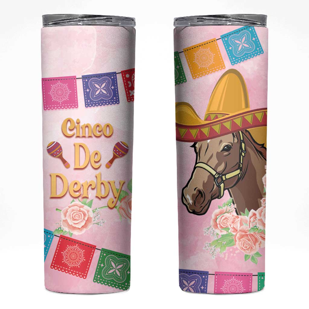 Cinco De Derby Skinny Tumbler 2025 Sombrero Horse Racing - Wonder Print Shop