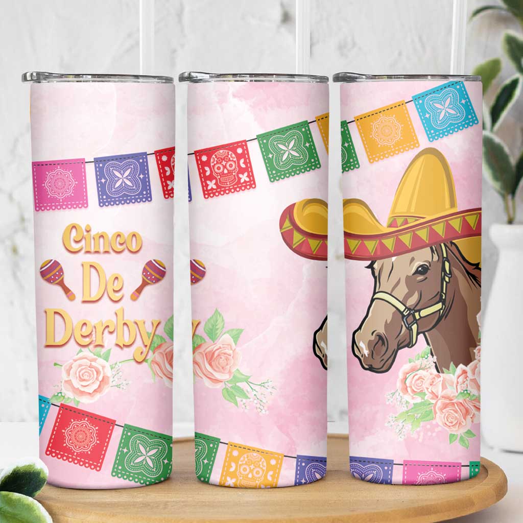 Cinco De Derby Skinny Tumbler 2025 Sombrero Horse Racing - Wonder Print Shop