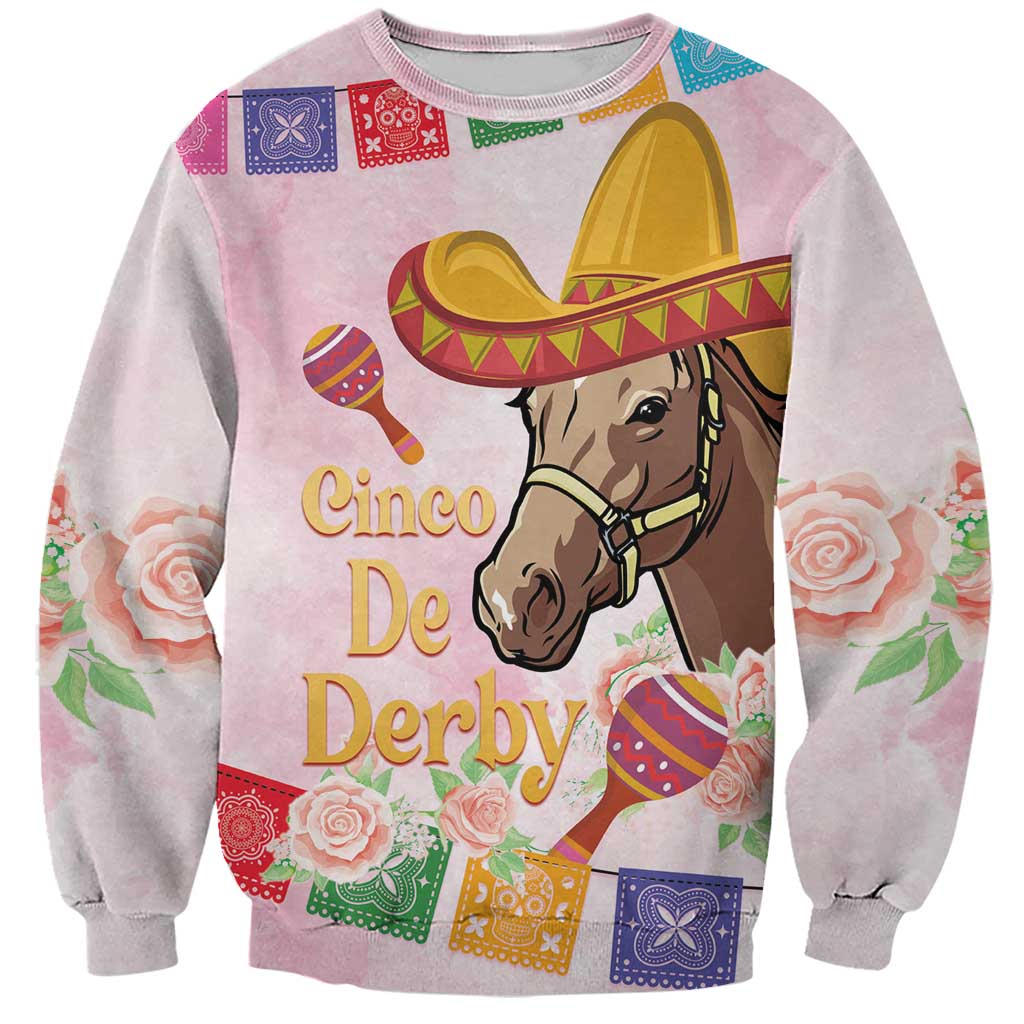 Cinco De Derby Sweatshirt 2025 Sombrero Horse Racing - Wonder Print Shop