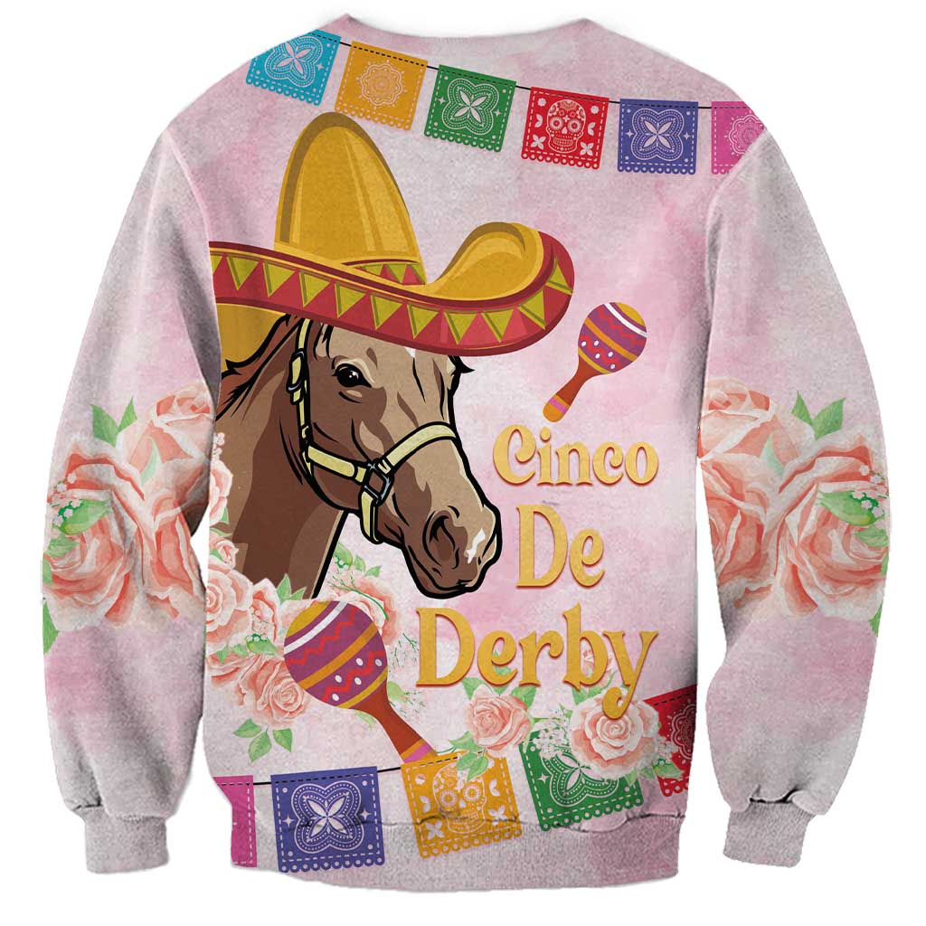 Cinco De Derby Sweatshirt 2025 Sombrero Horse Racing - Wonder Print Shop