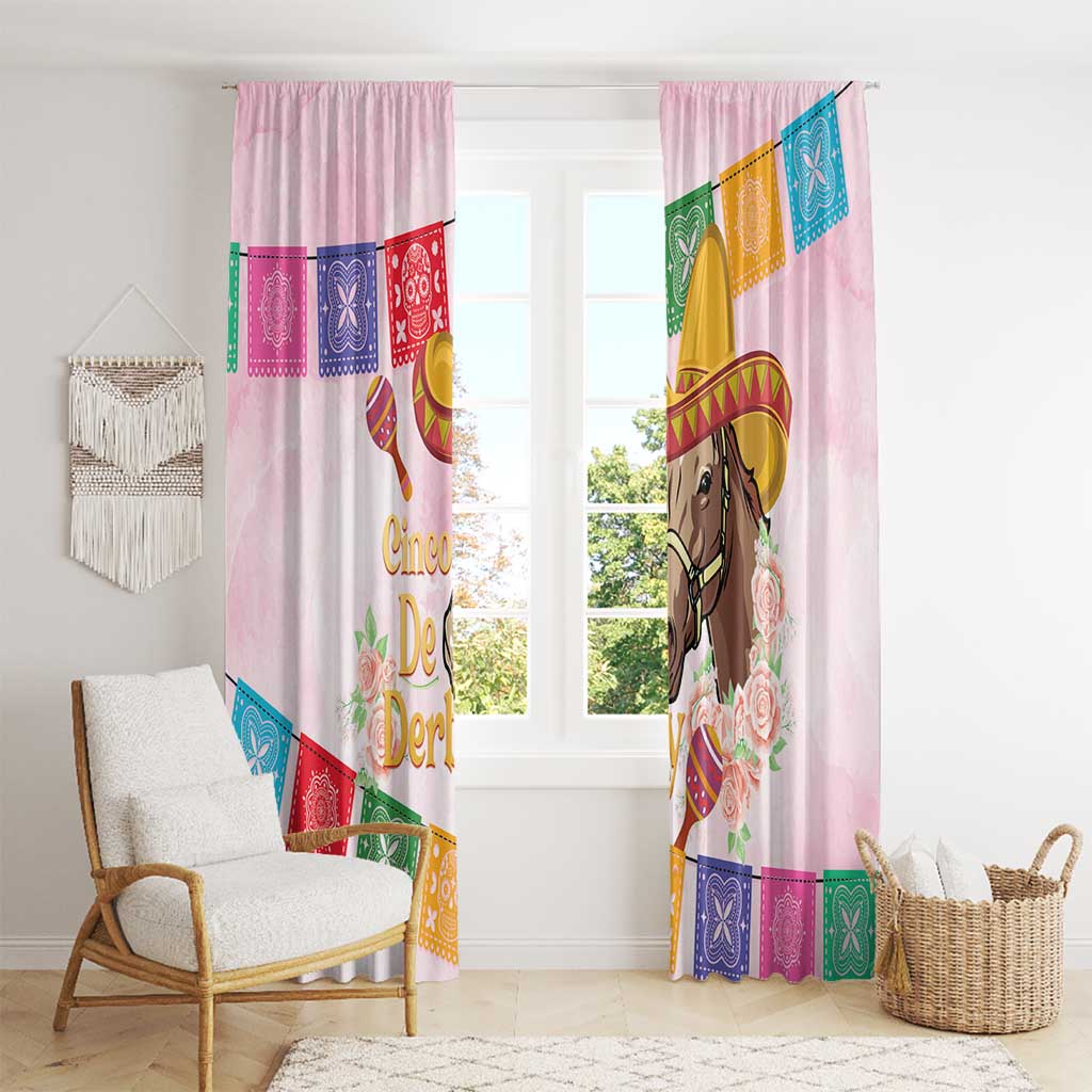 Cinco De Derby Window Curtain 2025 Sombrero Horse Racing - Wonder Print Shop