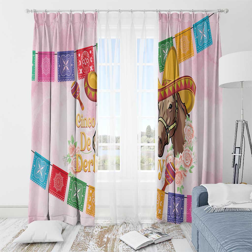 Cinco De Derby Window Curtain 2025 Sombrero Horse Racing - Wonder Print Shop