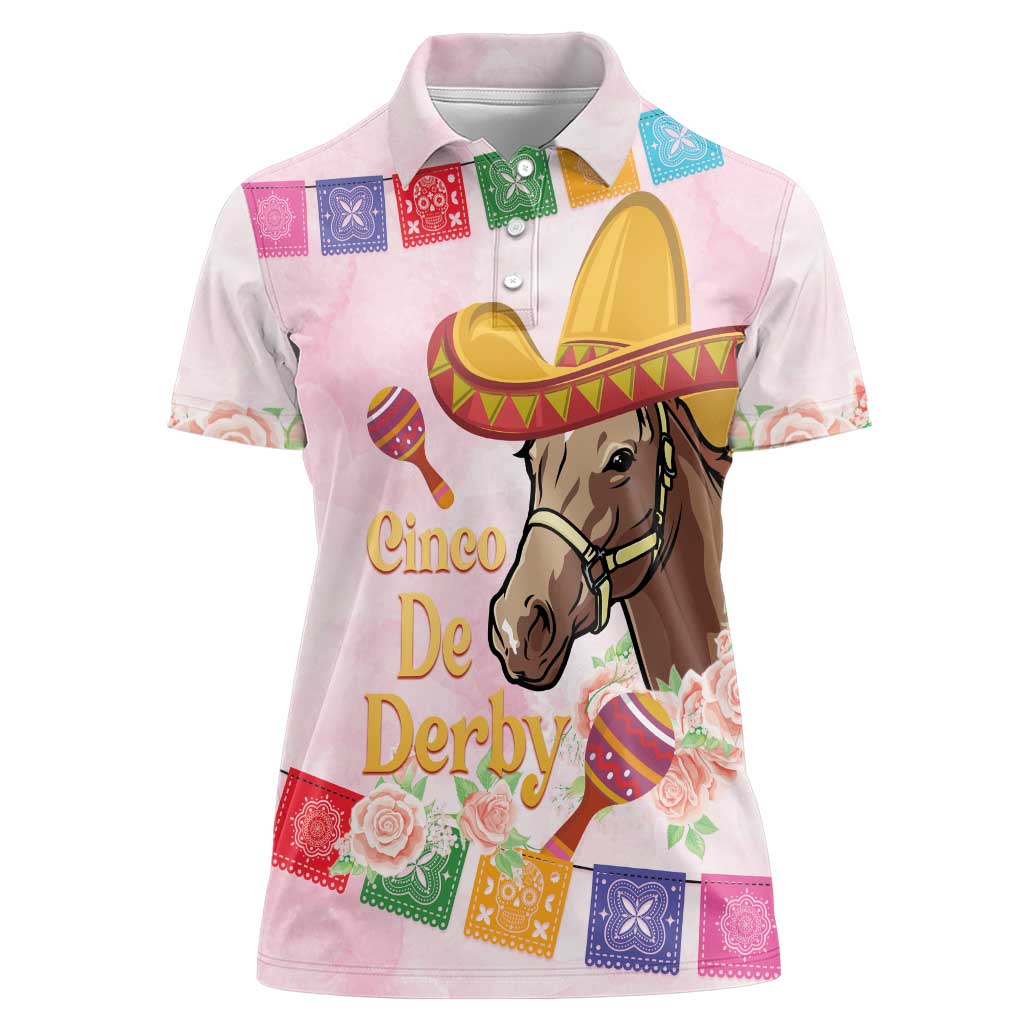 Cinco De Derby Women Polo Shirt 2025 Sombrero Horse Racing - Wonder Print Shop
