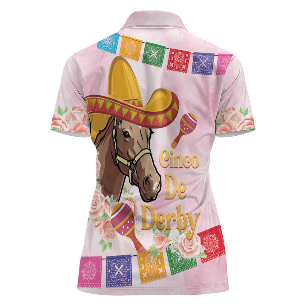 Cinco De Derby Women Polo Shirt 2025 Sombrero Horse Racing - Wonder Print Shop