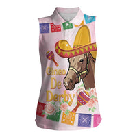 Cinco De Derby Women Sleeveless Polo Shirt 2025 Sombrero Horse Racing - Wonder Print Shop