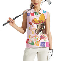 Cinco De Derby Women Sleeveless Polo Shirt 2025 Sombrero Horse Racing - Wonder Print Shop