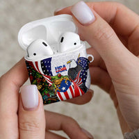 United States Puerto Rico AirPods Case USA Curve Flag With Coqui Drum - Wonder Print Shop
