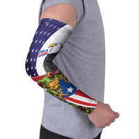 United States Puerto Rico Arm Sleeves USA Curve Flag With Coqui Drum - Wonder Print Shop
