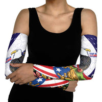 United States Puerto Rico Arm Sleeves USA Curve Flag With Coqui Drum - Wonder Print Shop