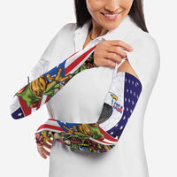 United States Puerto Rico Arm Sleeves USA Curve Flag With Coqui Drum - Wonder Print Shop