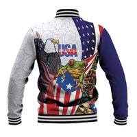 United States Puerto Rico Baseball Jacket USA Curve Flag With Coqui Drum - Wonder Print Shop