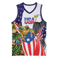 United States Puerto Rico Basketball Jersey USA Curve Flag With Coqui Drum - Wonder Print Shop