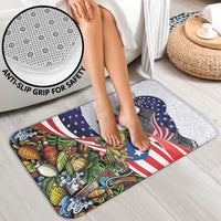United States Puerto Rico Bathroom Set USA Curve Flag With Coqui Drum - Wonder Print Shop