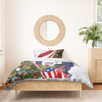 United States Puerto Rico Bedding Set USA Curve Flag With Coqui Drum - Wonder Print Shop