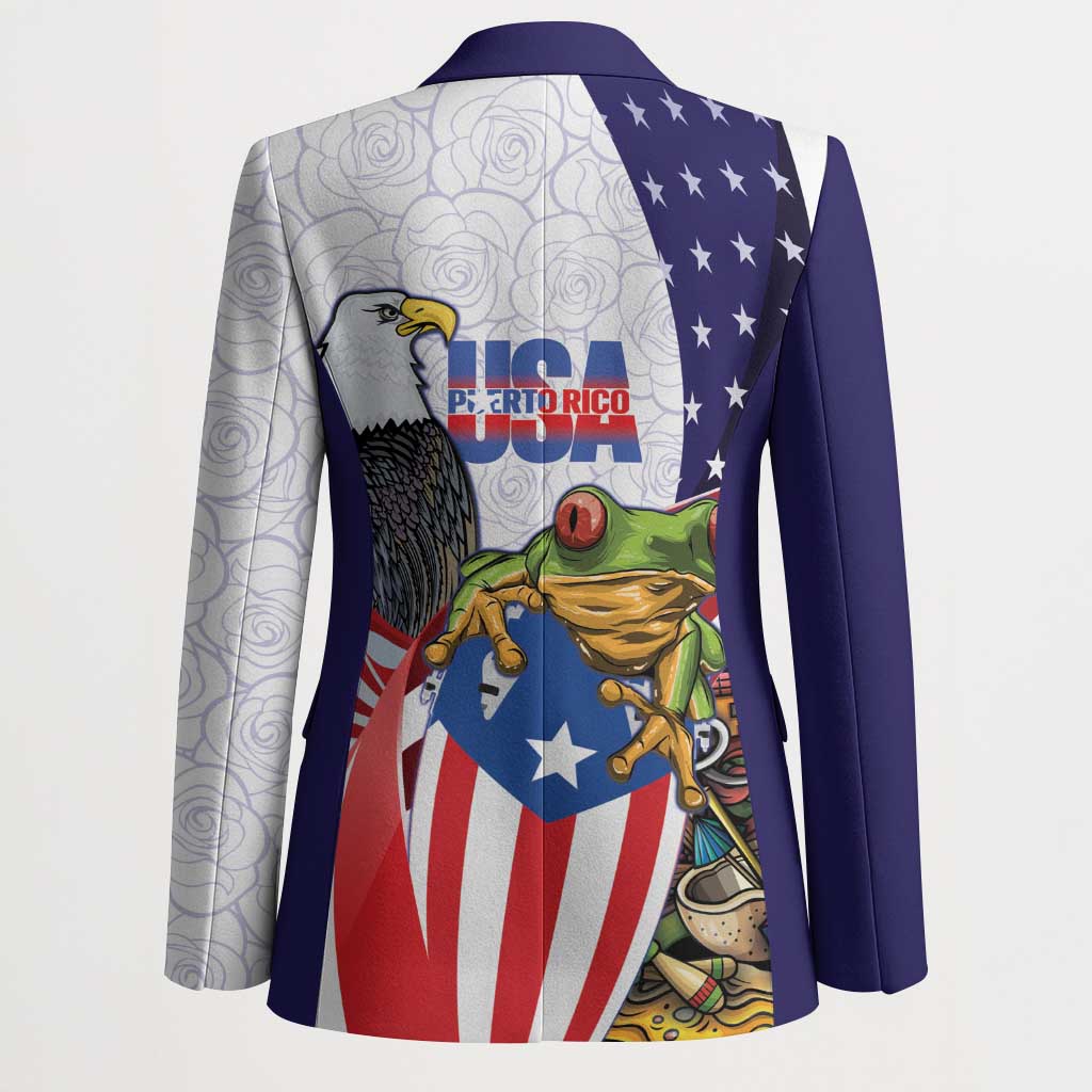 United States Puerto Rico Blazer USA Curve Flag With Coqui Drum - Wonder Print Shop