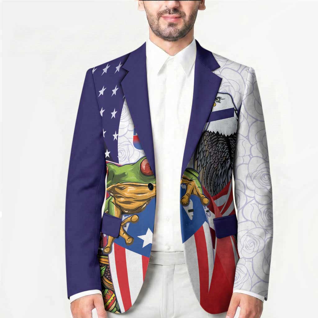 United States Puerto Rico Blazer USA Curve Flag With Coqui Drum - Wonder Print Shop