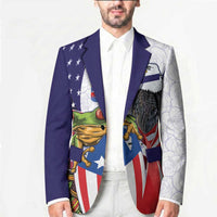 United States Puerto Rico Blazer USA Curve Flag With Coqui Drum - Wonder Print Shop