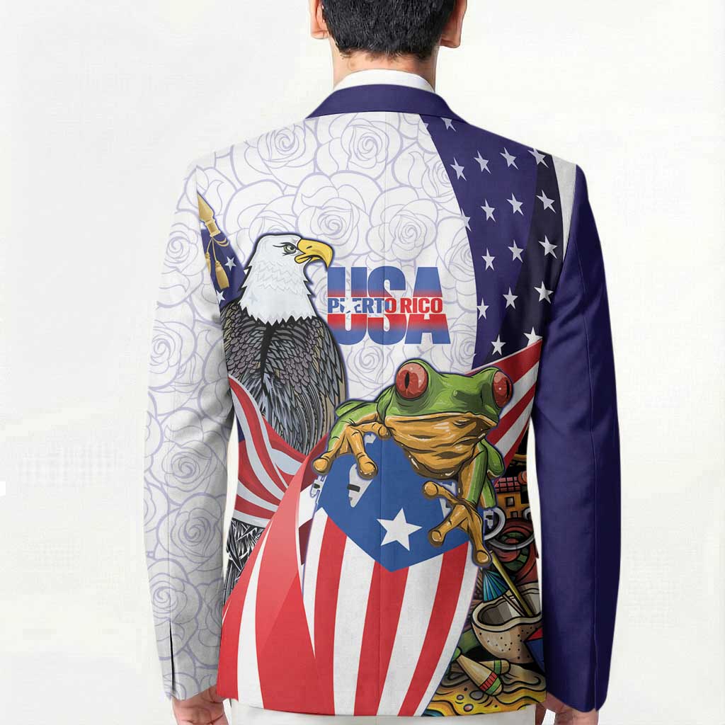 United States Puerto Rico Blazer USA Curve Flag With Coqui Drum - Wonder Print Shop