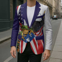 United States Puerto Rico Blazer USA Curve Flag With Coqui Drum - Wonder Print Shop
