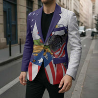 United States Puerto Rico Blazer USA Curve Flag With Coqui Drum - Wonder Print Shop