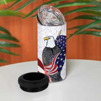 United States Puerto Rico 4 in 1 Can Cooler Tumbler USA Curve Flag With Coqui Drum - Wonder Print Shop