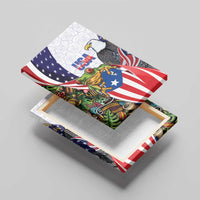United States Puerto Rico Canvas Wall Art USA Curve Flag With Coqui Drum - Wonder Print Shop