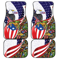 United States Puerto Rico Car Mats USA Curve Flag With Coqui Drum - Wonder Print Shop