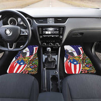 United States Puerto Rico Car Mats USA Curve Flag With Coqui Drum - Wonder Print Shop
