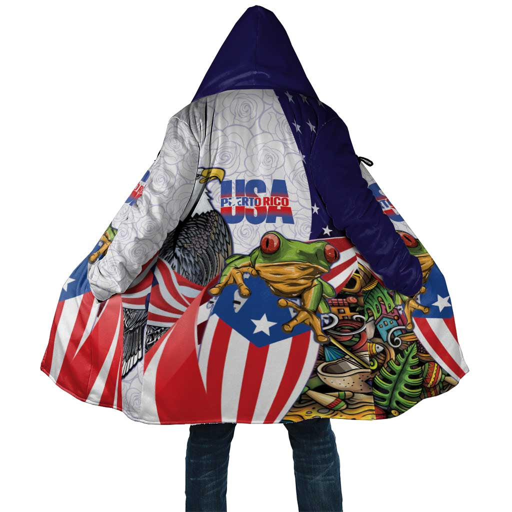 United States Puerto Rico Cloak USA Curve Flag With Coqui Drum - Wonder Print Shop