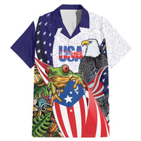 United States Puerto Rico Family Matching Mermaid Dress and Hawaiian Shirt USA Curve Flag With Coqui Drum - Wonder Print Shop