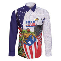United States Puerto Rico Family Matching Puletasi and Hawaiian Shirt USA Curve Flag With Coqui Drum - Wonder Print Shop