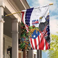 United States Puerto Rico Garden Flag USA Curve Flag With Coqui Drum - Wonder Print Shop
