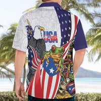United States Puerto Rico Hawaiian Shirt USA Curve Flag With Coqui Drum - Wonder Print Shop