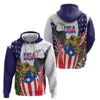 United States Puerto Rico Hoodie USA Curve Flag With Coqui Drum - Wonder Print Shop