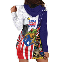 United States Puerto Rico Hoodie Dress USA Curve Flag With Coqui Drum - Wonder Print Shop