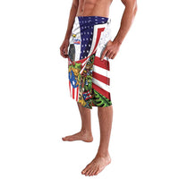 United States Puerto Rico Lavalava USA Curve Flag With Coqui Drum - Wonder Print Shop